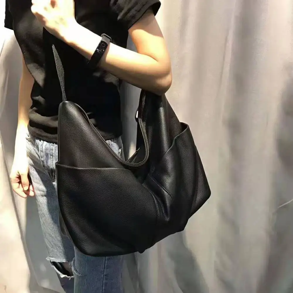 Woman Handbags Soft Genuine Leather Shoulder Bags Casual Large Cowhide Tote Ladies Satchel Women Crossbody Bag Feminina Tote Bag