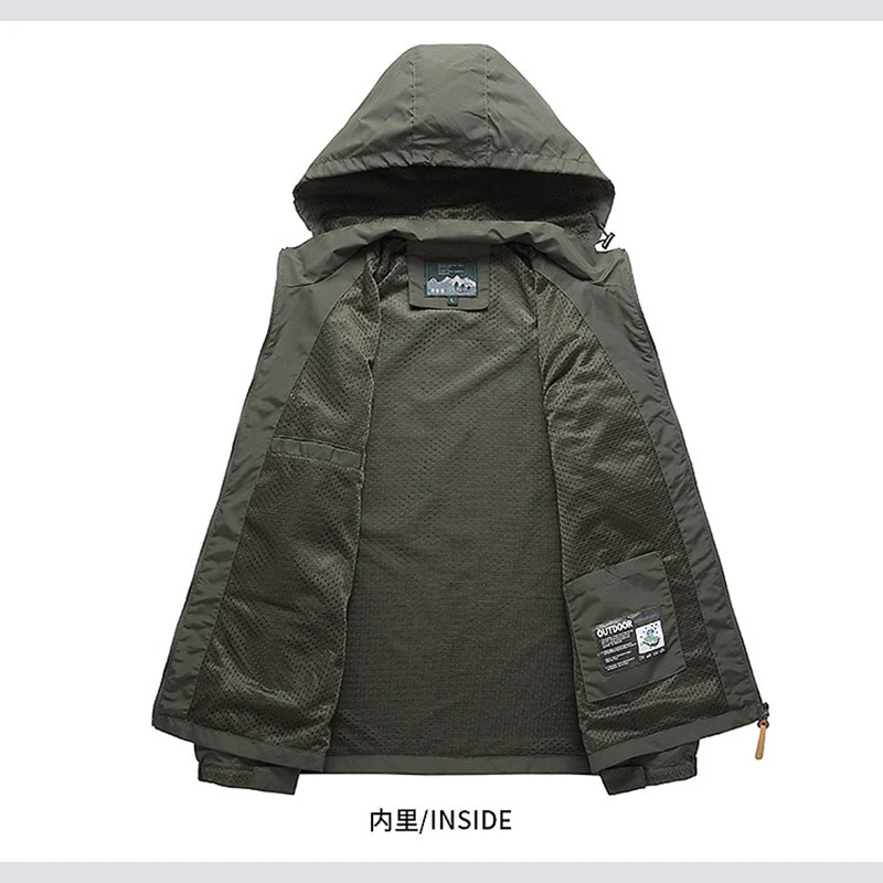 

Large size Jacket Men's Trend Mountaineering Jacket Windbreaker Outdoor Sports 2020 Winter Fashion Casual Hooded Bomber Men Coat