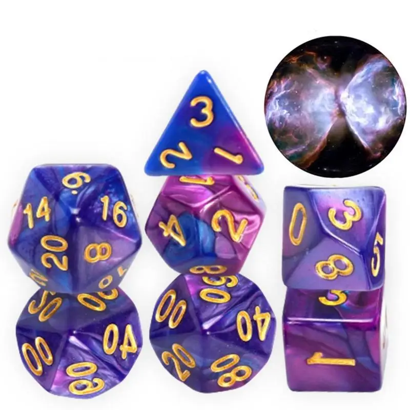 

Two-color Multi-faced Dice Set Seven Pieces Of Digital Set Combined Dice Can Game Dice Be J6A8 F9O2