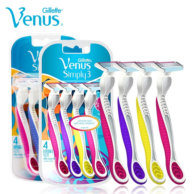2 упаковки Gillette Venus Simply3 бритва для женщин гладкой кожи с уменьшает раздражение 3