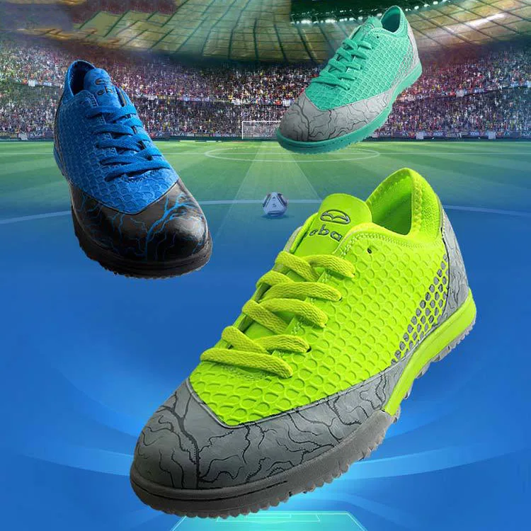 TIEBAO Men Football Shoes Rubber Outsole Chuteira Futebol 3D PVC Upper Football Boots Sports Training Soccer Shoes Ankle Protect
