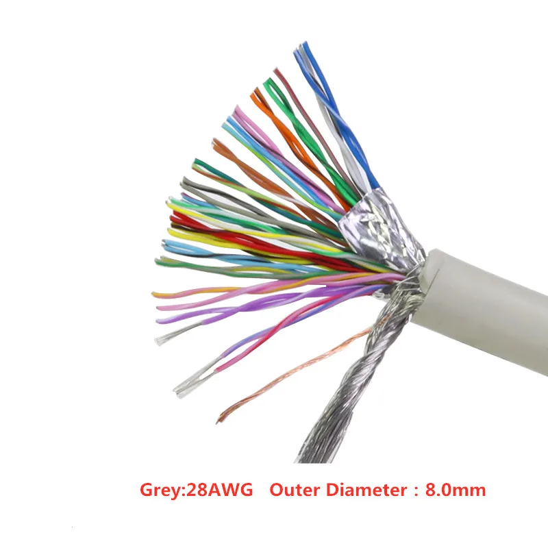 

1 м чистая медь 37 жильный экранированный кабель передачи данных DB37 соединительный провод сигнальный кабель 37 игла сердечника соединительный кабель