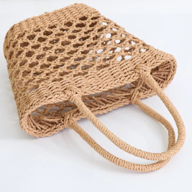 

Portable Hollow Woven Female Bag Beach Bag Pure Handmade Fashion Straw Bag