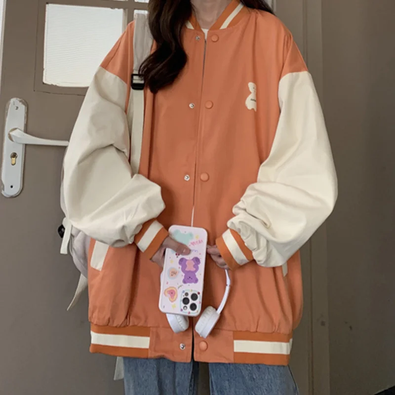 

Baseball Jacket Women's Autumn and Winter Thin 2021 Minority New Top Loose Lazy Wind Wear Out