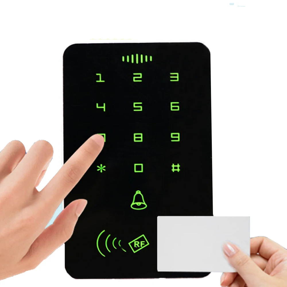 

13.56Mhz RFID Access Keypad Door Lock Opener 1000 User Proximity Card Reader Backlight Access Redaer Wiegand Input