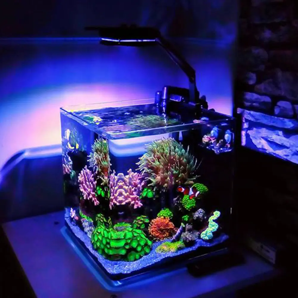

LED Aquarium Lighting 30W Fish Tank Lights 4 Channels Dimmable Coral Reef Saltwater Lamp with Bracket Coral Reef Grow Light