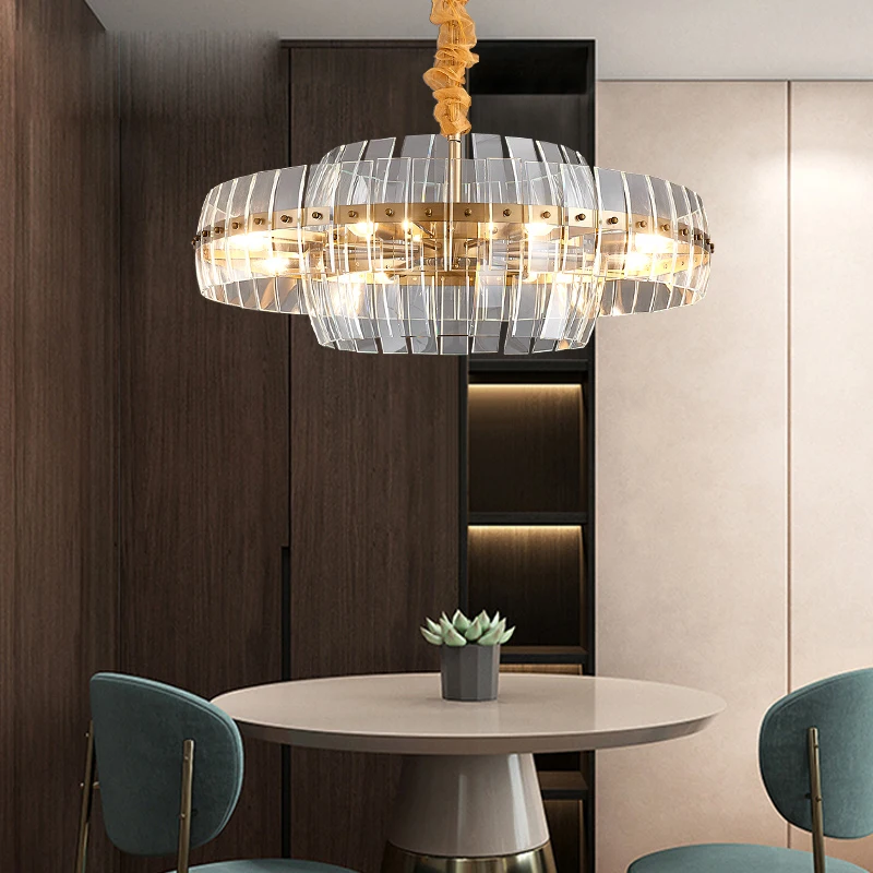 Living room chandelier after modern minimalist Nordic creative lighting restaurant designer villa light luxury bedroom crystal | Освещение