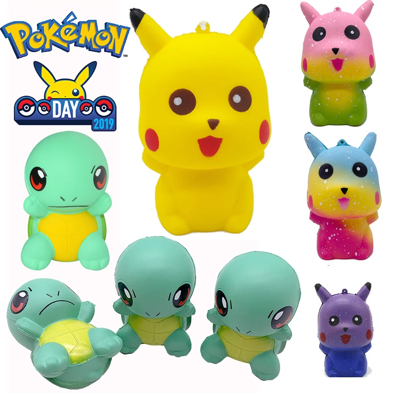 

Pokemon 11cm Squirtle Picachu slow rebound picachu Pu simulation bread play toys Children's Christmas Birthday gift