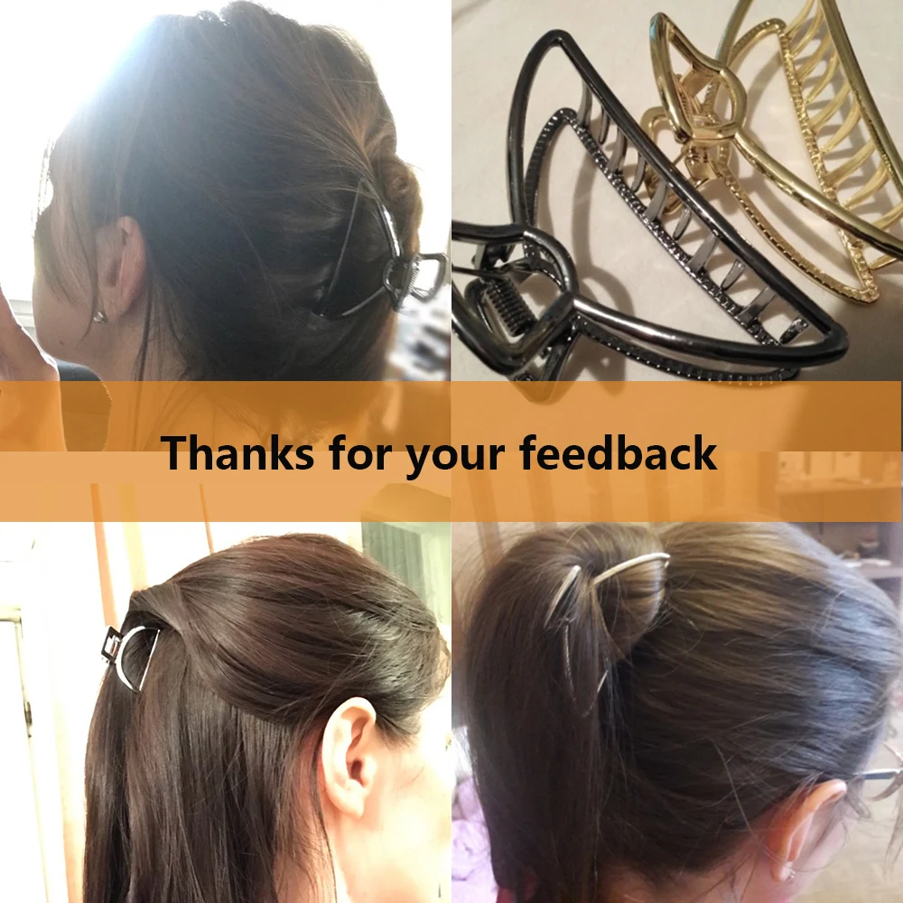 

2020 Women Girls Geometric Hair Claw Clamps Hair Crab Moon Shape Hair Clip Claws Solid Color Accessories Hairpin Large/Mini Size