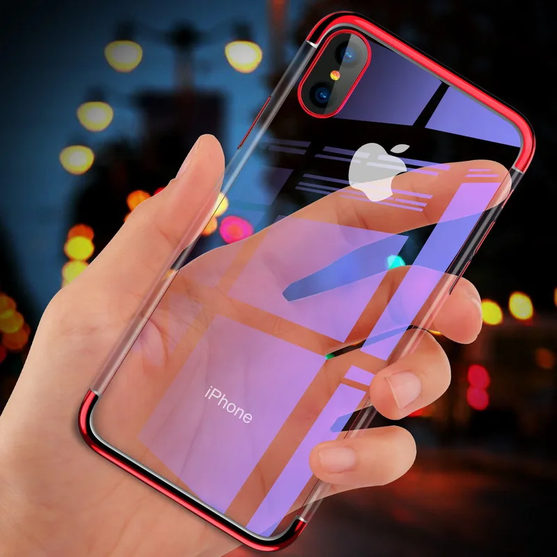 

100Pcs Luxury Electroplated Phone Case For iPhone 12 Mini 11 Pro Max XR XS Max 7 8 6S Plus SE2 Clear Soft Silicone Plating Cover