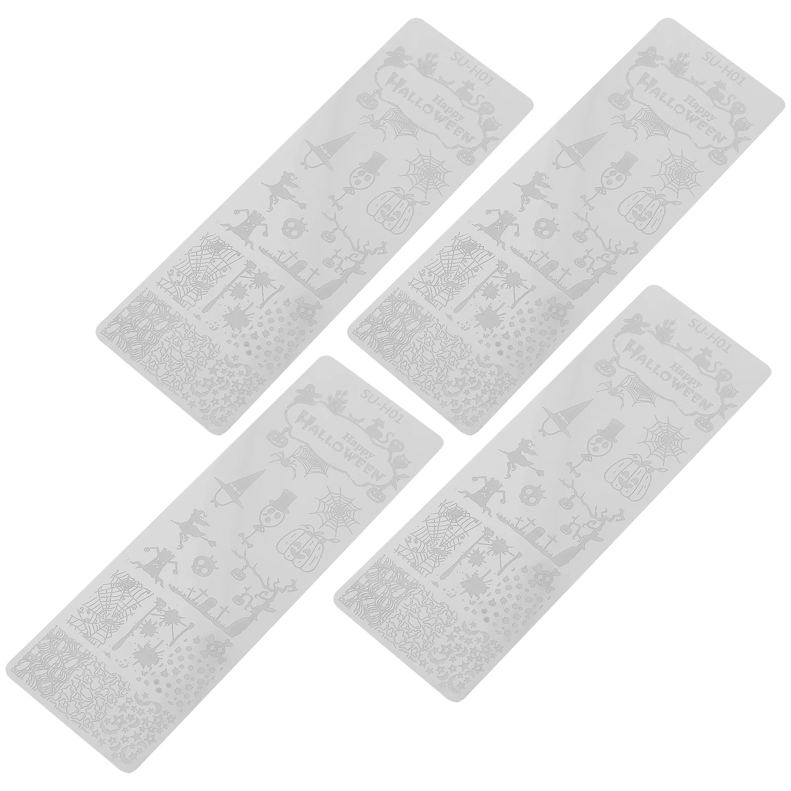 

4 PCS Stainless Steel Manicure Stencil Pumpkin Pattern Nail Polish Stamp
