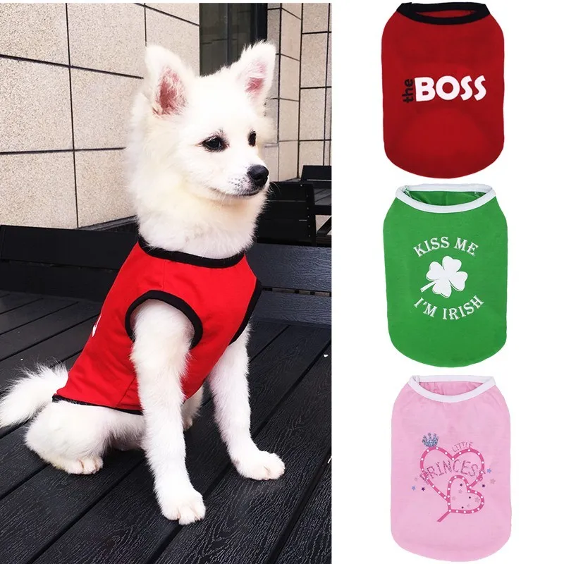 Популярная Милая весенне летняя одежда для собак Футболка с принтом РОЗОВОГО