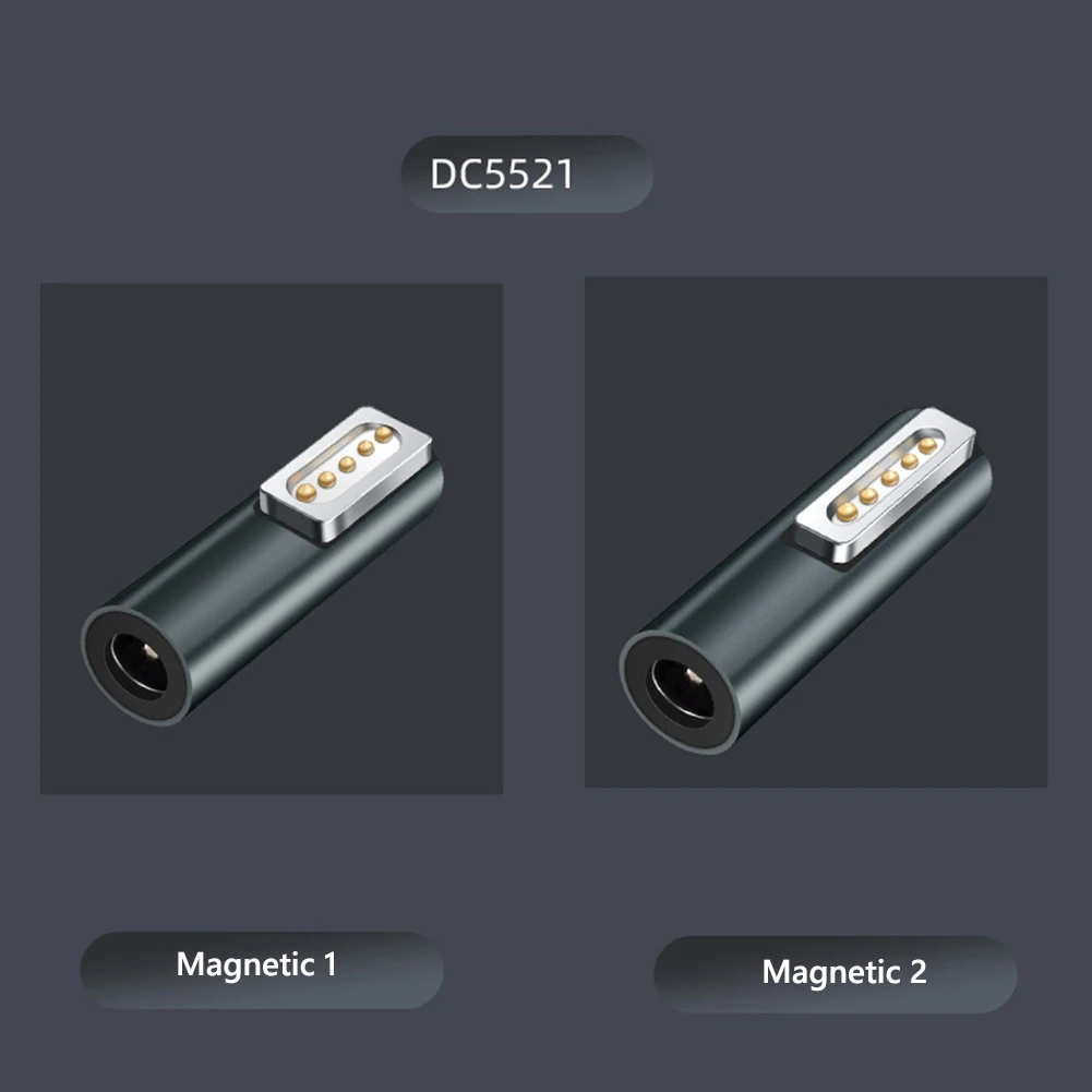 Адаптер 5A PD DC5521/Type-C гнездовой на магнитный штекер для быстрой зарядки Apple Macbook Air/Pro