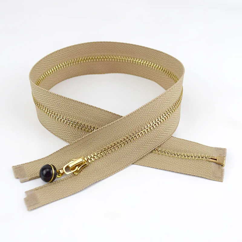 Khaki-black 50 см 3# жемчужный слайдер съемник украшения металлические застежки-молнии для шитья одежды молния DIY ремесло аксессуары для шитья ZA044 золотые молнии - Цвет: Khaki-black
