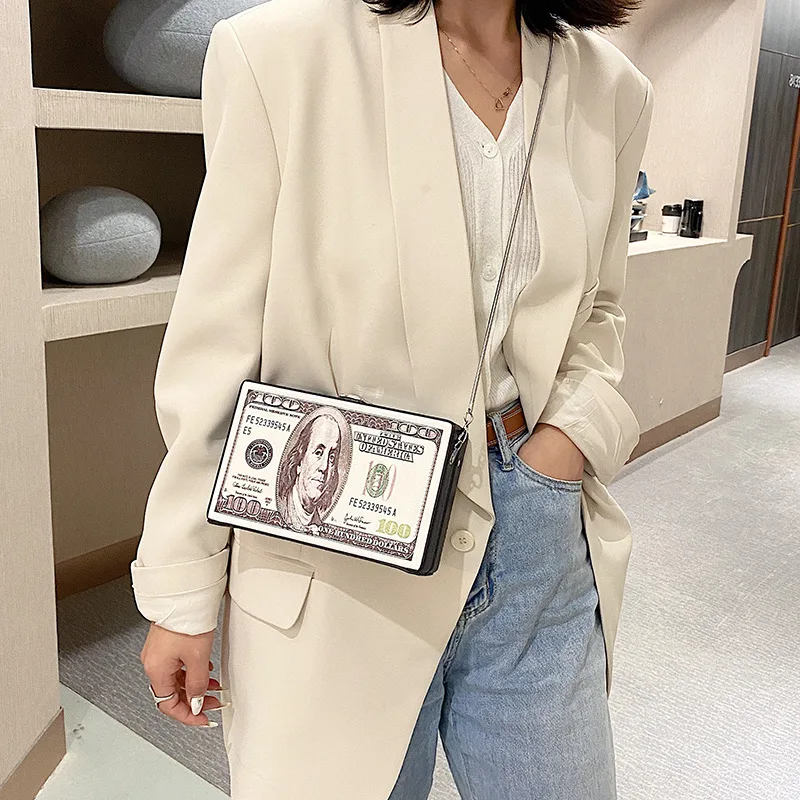 

Weysfor Money Clutch Purse Shoulder Bag Stack of Cash Handbags Women Evening Clutch Bags Chain Wedding Dinner Purses Handbags