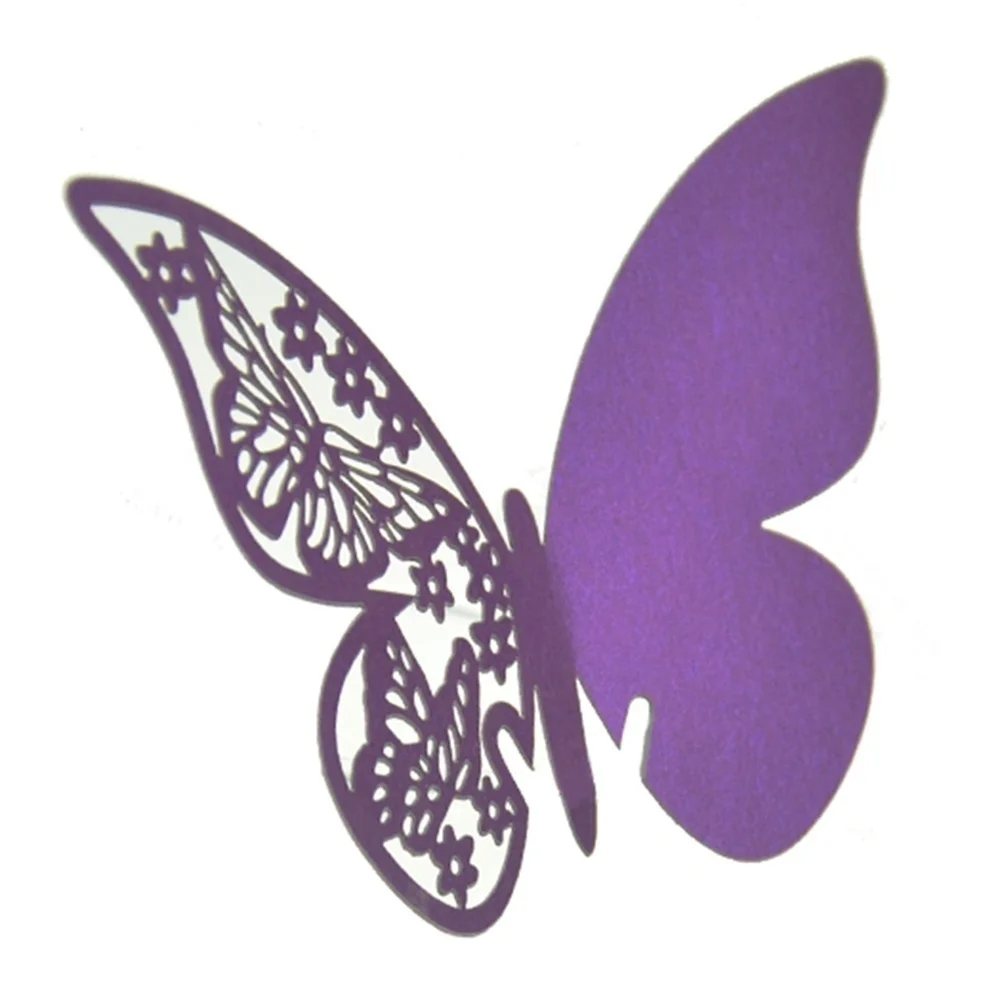 50 Pc Table Mark Wine Glass Cards Favor Butterfly Name Place for Christmas Birthday Baby Shower Wedding Party Decorations | Дом и сад