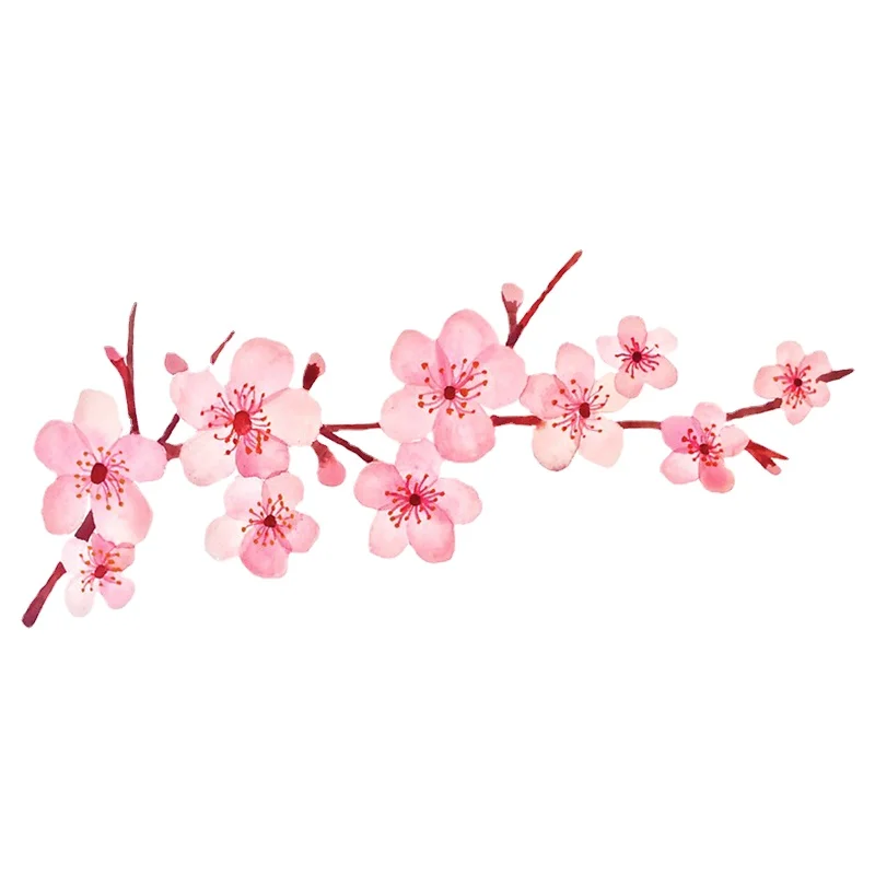 

13cm X 6.4cm for Cherry Blossom Car Stickers Motorcycle Helmet Camper Graffiti Creative Scratch-proof Window Decal