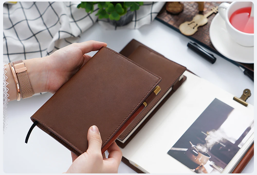 Натуральная кожа блокнот планировщик обложка книги A5 B6 A6 для MD дневник Bullet Journal Рисование Sketchbook