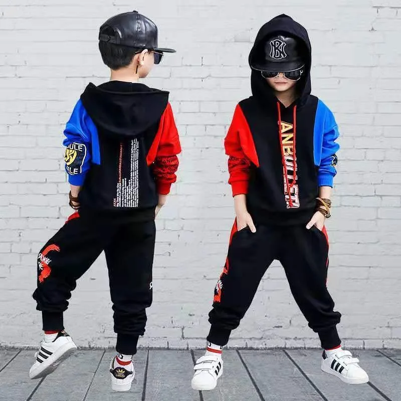 Hip Hop Spring Summer Kids Clothes Suit Baby Boys Sweatshirts + Pants 2pcs/Set Kids Teenage Top Sport Children's Day Gift Formal