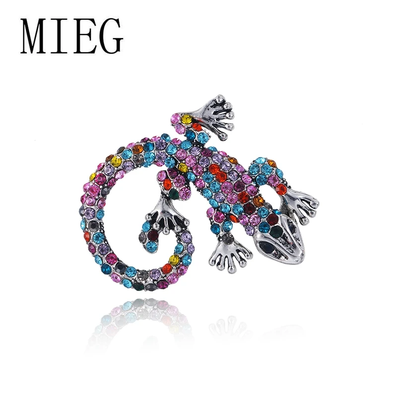 MIEG микро-выложив броши в виде ящериц для Для женщин костюм платье заколки с животными ювелирные изделия