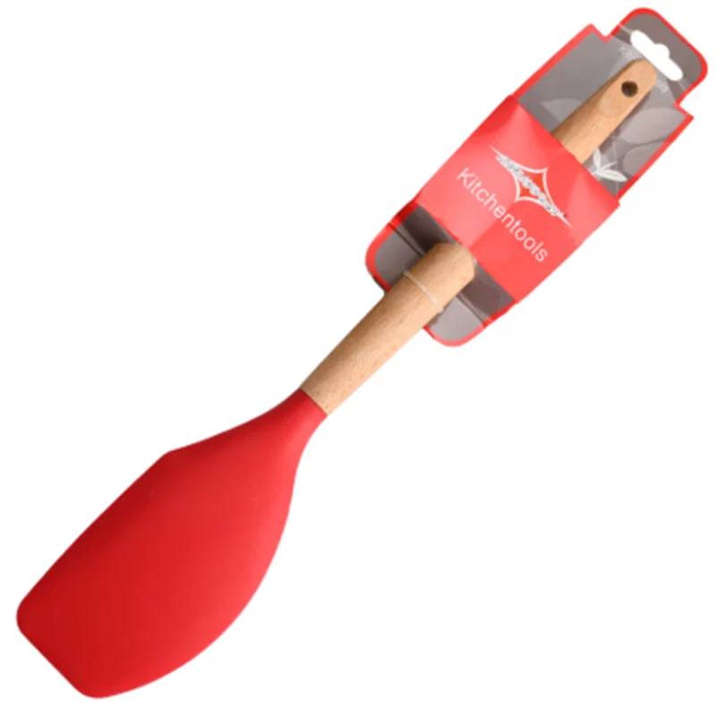 Best Silicone Cooking Utensil Set Wooden Handle Spatula Soup Spoon Brush Ladle Pasta Colander Non-stick Cookware Kitchen Tools | Дом и сад