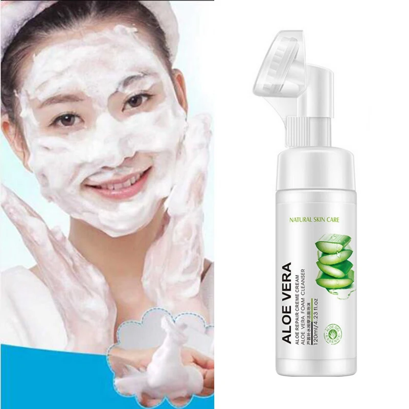 Уход за кожей алоэ очищающее средство для лица пена против старения Натуральный