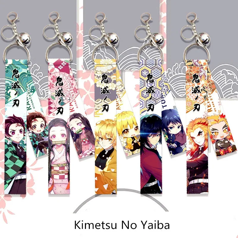 

Japan Demon Slayer: Kimetsu No Yaiba Key Chain Cartoon Ribbon Keychains Popular Anime Key Ring Most Popular Backpack Accessory
