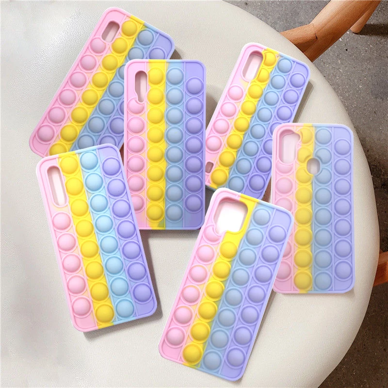 

for xiaomi mi 11 lite 5g 10t 9t poco f3 x3 m3 redmi k40 note 10 pro max 10s 9s 9 8 7 Case Cover Reliver Stress Toys Push Bubble