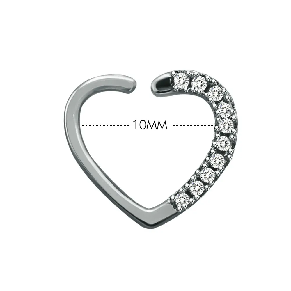 

Nose Ring piercing fake nasal septum Horseshoe Barbell Hoop Heart Shaped Tragus Cartilage Helix Earrings Hinged H6