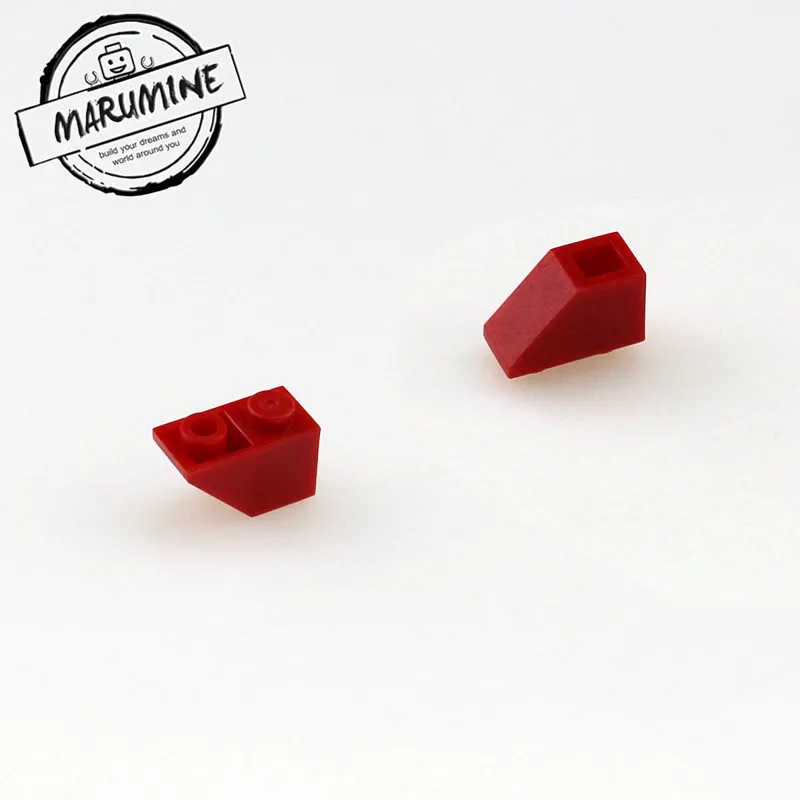 Красный MARUMINE кирпичи игрушки 200 шт./лот 2x1 перевернутый склон кирпич MOC строительные блоки Совместимые образовательные DIY игрушки Классический создатель - Цвет: Красный