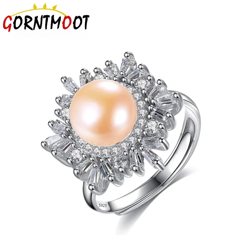 Женское кольцо из серебра 925 пробы с искусственным жемчугом | Украшения и