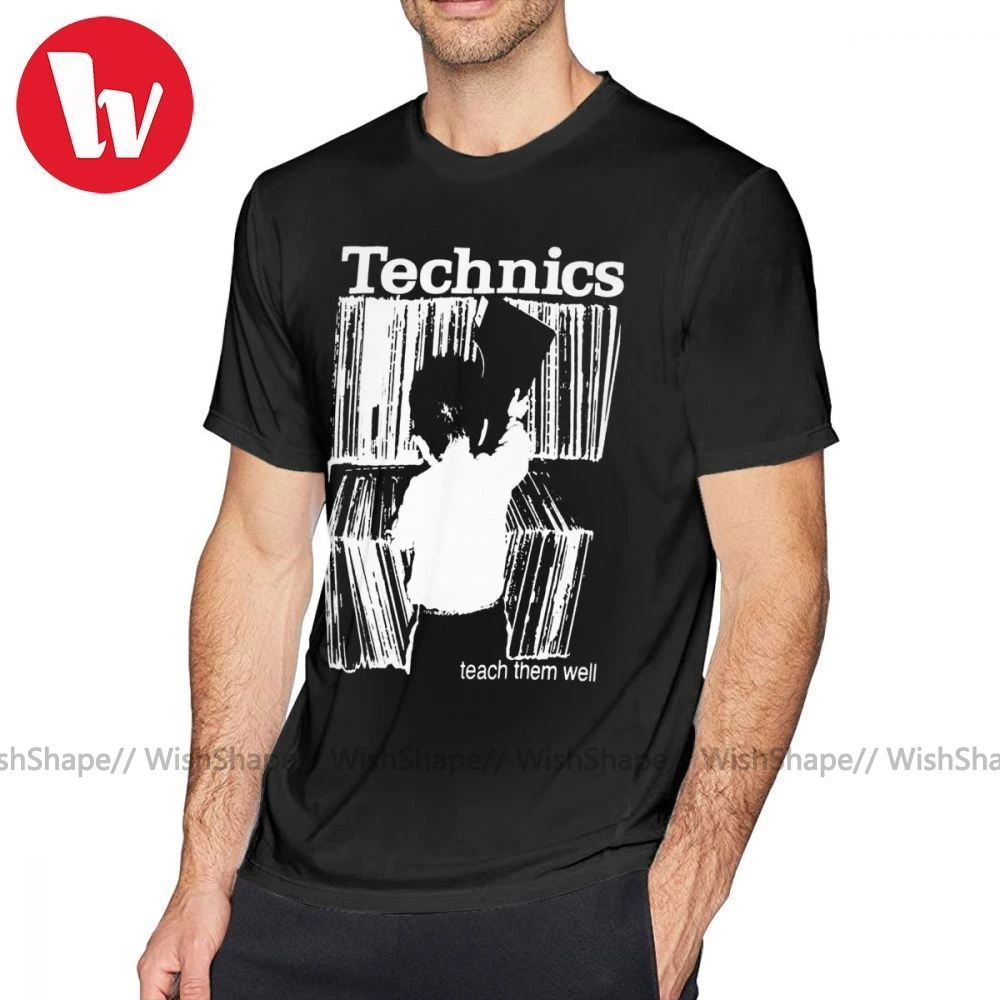 Techno футболка Technics 1 с коротким рукавом 100 хлопок размера плюс принтом