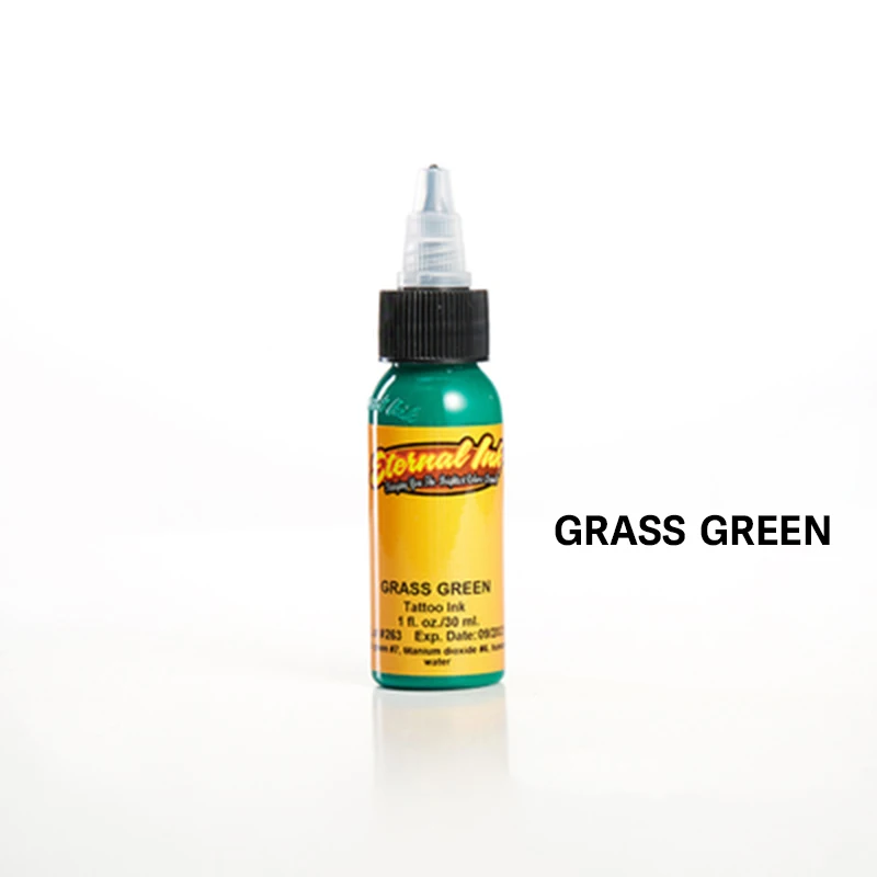grass green Перманентные чернила для татуажа, набор пигмента, tinta tattoo tintas para tatuajes, пигменты, динамические чернила, goochie tintas, тату, Вечные чернила - Цвет: grass green
