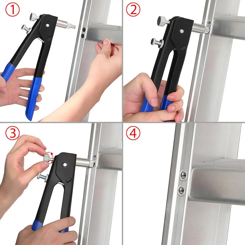 Новый 86pcs M3 M8 ручной клепальный гайка пневматический пистолет заклепки комплект