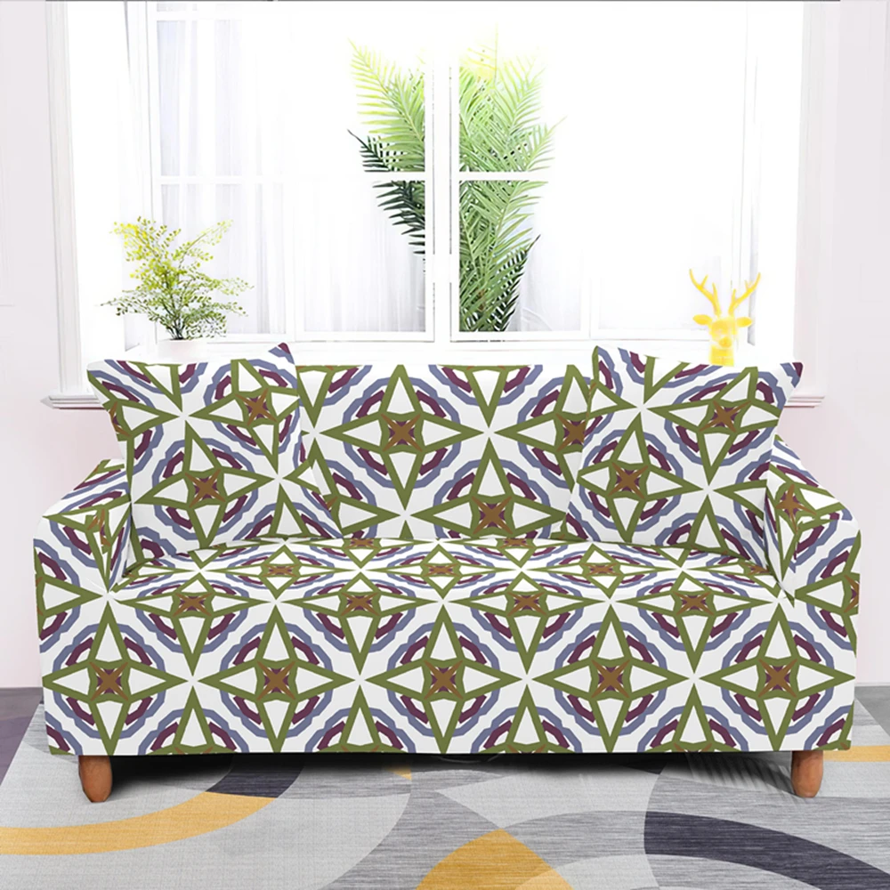 Геометрическая Упругий Диван Крышка для Гостиная современный вид в разрезе