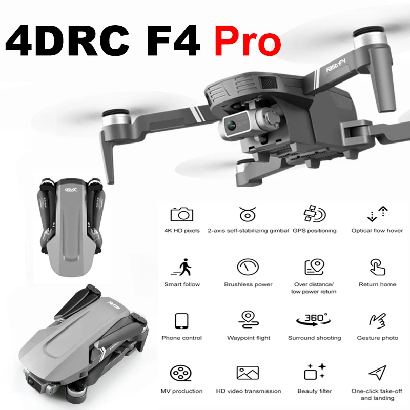 

UAV Fast-F4 GPS Drone 5G 4K/6K ESC Dual HD Camera with 2-Axis Gimbal RC Quadcopter Brushless Motor Foldable Dron VS SG906Pro Toy