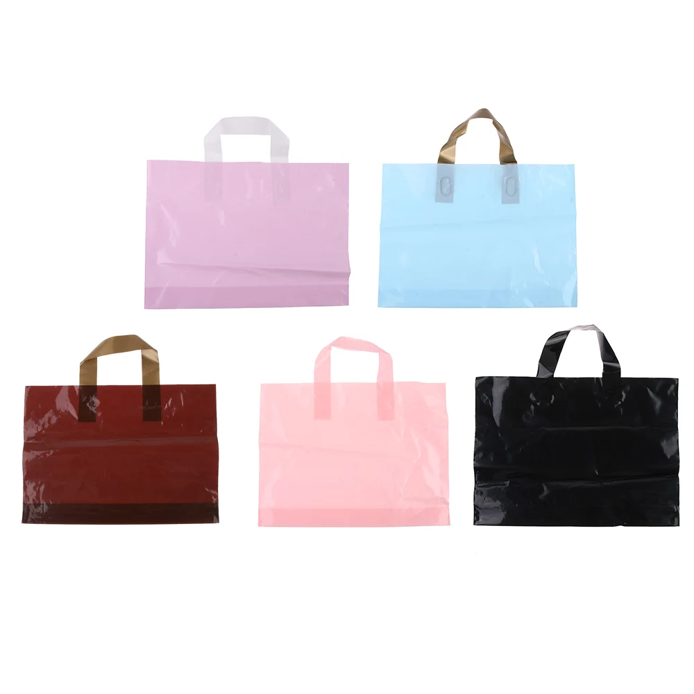 

5pcs Clothing Bag Giveaway Bags Handle Boutique Bag Gift Bags Take Out Bags Reusable Shopping Bags Plastic