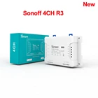 Умный выключатель Sonoff R3, 4-канальный Модуль Автоматизации умного дома, крепление на Din-рейке, дистанционное управление по Wi-Fi, работает с Alexa Google