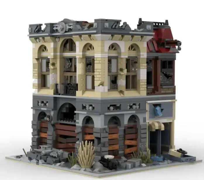 

MOC Street view Palace Cinema Lunatic Hospital Toy Shop Afol Square The Queen Bricktoria Sanctorum CHRISTMAS Building block gift