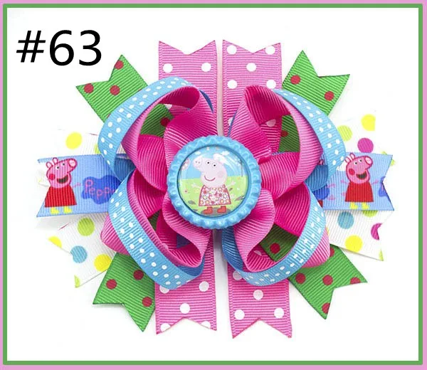 free shipping B group 50pcs 5.5'' inspired hair bows popular cartoon bow with lined clips boutique girl bows-B | Детская одежда