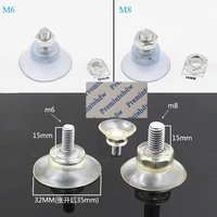4pcslot rubber glass tile suction cup with m6 m8 thread bolt nut for glass table top feet anti slip pad cushion leveler