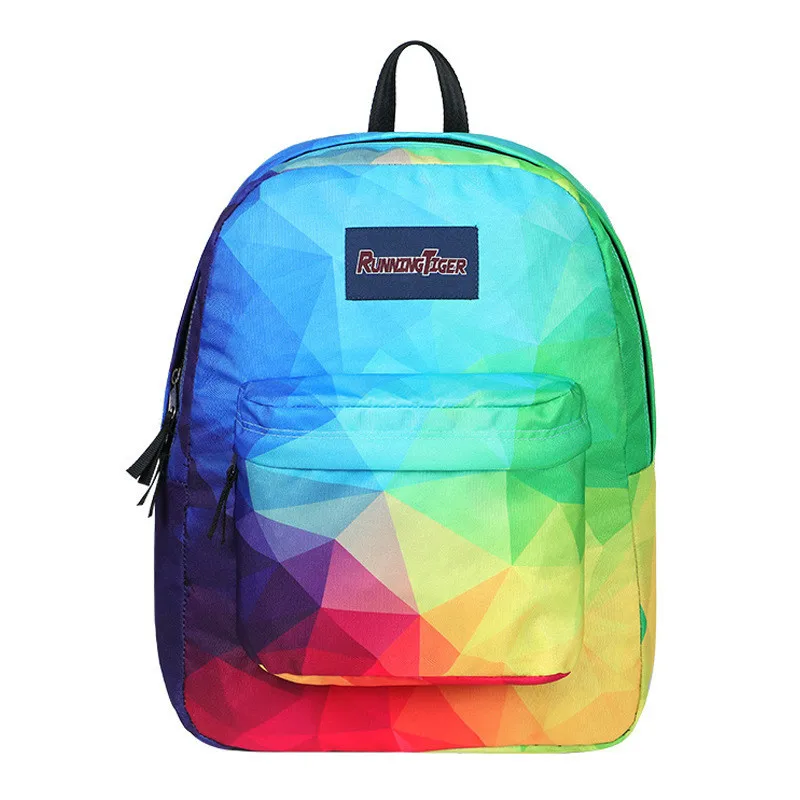 Женские школьные сумки с принтом градиентные цветные для девочек подростков