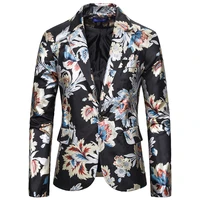 new style fashion male suit jacket casual business flower pattern luxury stylish blazers coats men party wedding dress jacket
