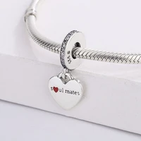 925 sterling silver custom personalized jewelry rhinestone heart charm bracelet for pandora necklace bracelets jewelry making
