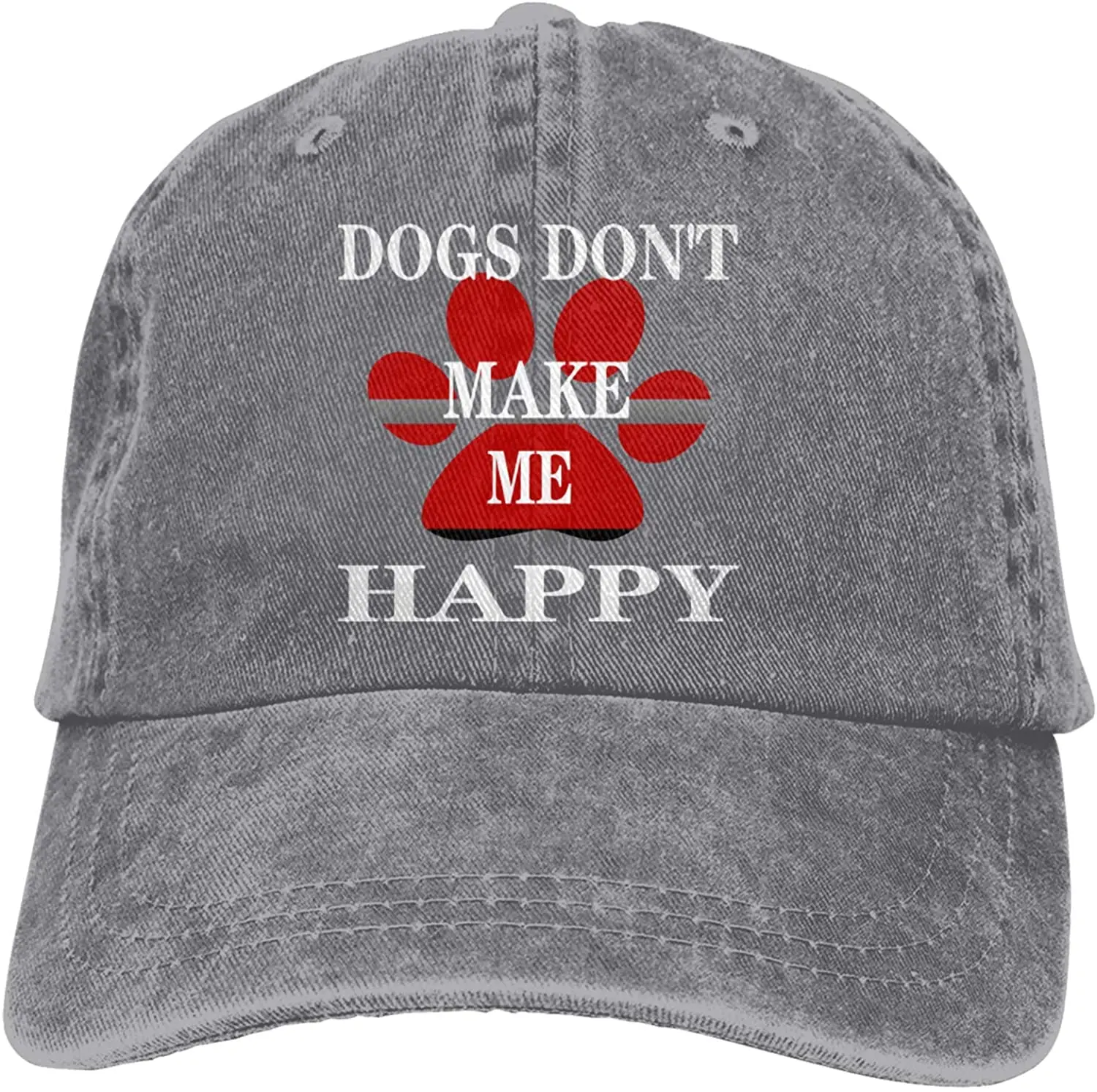 

Dogs Don't Make Me Happy Sports Denim Cap Adjustable Unisex Plain Baseball Cowboy Snapback Hat