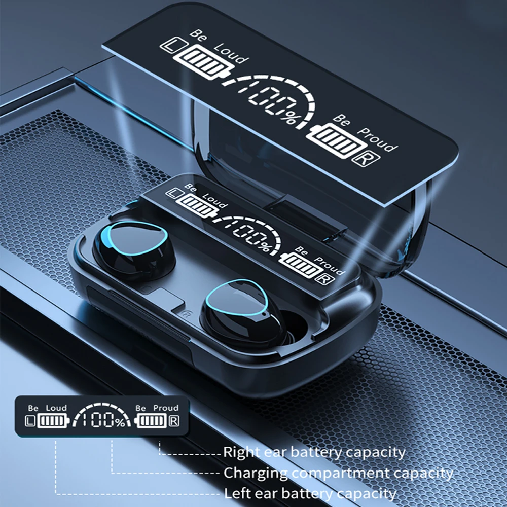 M10 TWS Bluetooth-совместимые наушники 5 1 Беспроводные стереонаушники спортивные