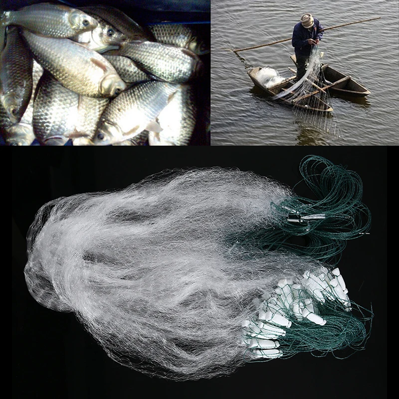 Однослойная плавающая рыболовная сеть 20 м x 0 7 клейкая монофиламентная жаберная