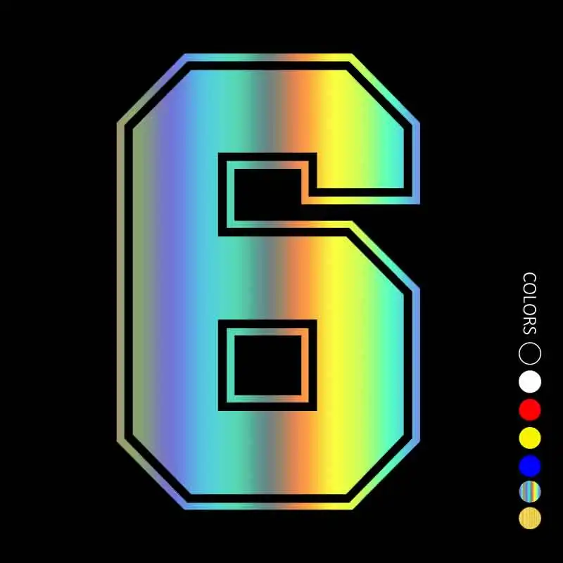 

30054# funny Racing Number figure 6 car sticker waterproof car decal vinyl stickers on car truck bumper rear window laptop