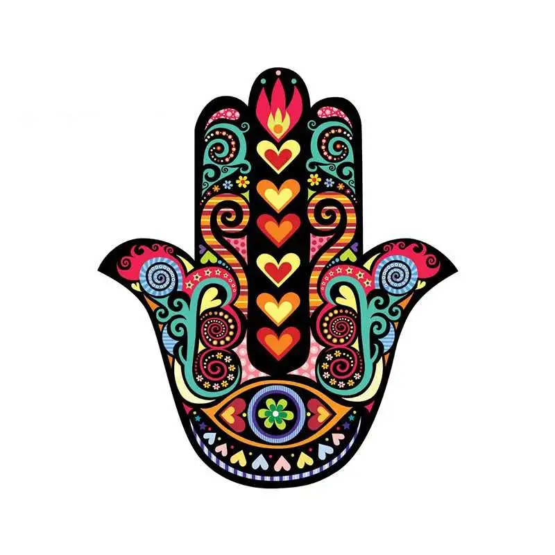 

13cm For Hamsa Hand Car Bumper Stickers Vinyl Material Decal Laptop Windows Motorcycle for VAN JDM RV Decoration