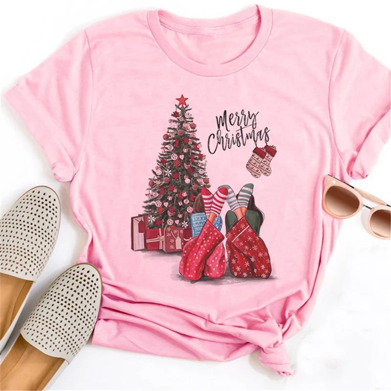 

Lonely Christmas Winter Short Sleeve Top Women T-shirt Oversized Vintage Ladies Tee Harajuku Aesthetic Best Friends Gift